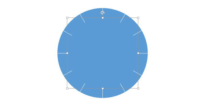 如何使用PPT绘制时钟表面刻度？