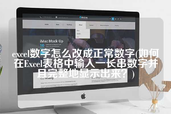 excel数字怎么改成正常数字(如何在Excel表格中输入一长串数字并且完整地显示出来？)