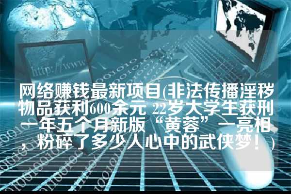 网络赚钱最新项目(非法传播淫秽物品获利600余元 22岁大学生获刑一年五个月新版“黄蓉”一亮相，粉碎了多少人心中的武侠梦！)