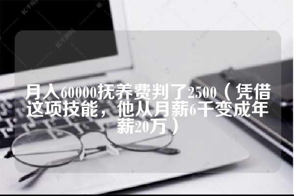 月入60000抚养费判了2500（凭借这项技能，他从月薪6千变成年薪20万）