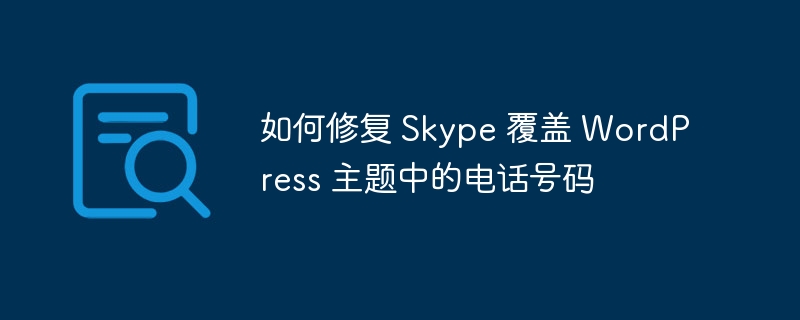 如何修复 skype 覆盖 wordpress 主题中的电话号码