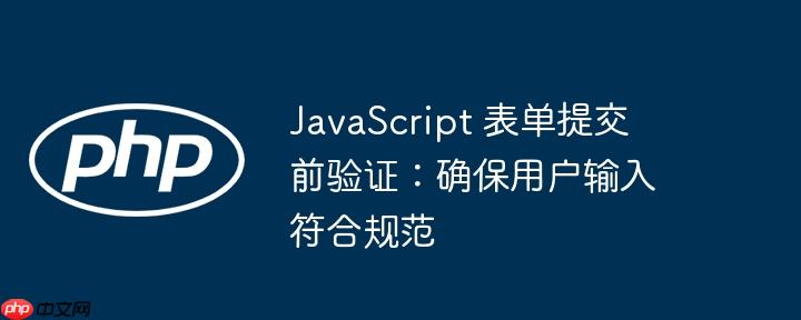javascript 表单提交前验证：确保用户输入符合规范