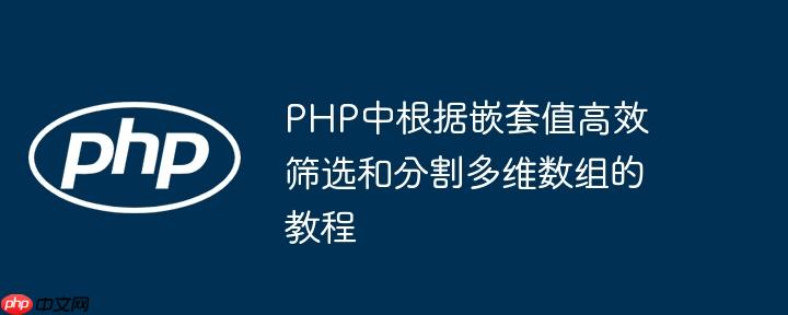 PHP中根据嵌套值高效筛选和分割多维数组的教程

