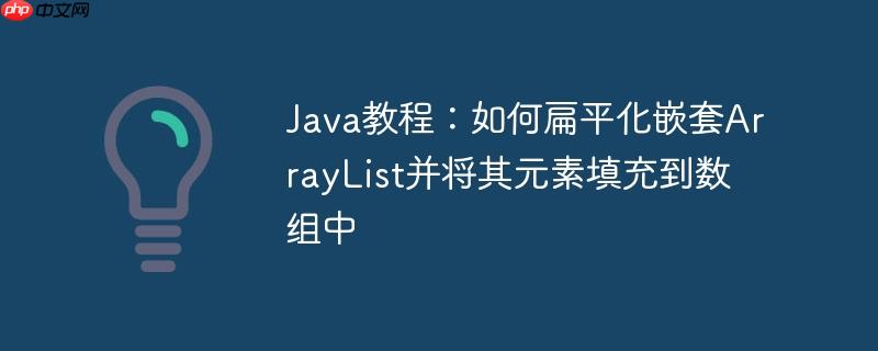 Java教程：如何扁平化嵌套ArrayList并将其元素填充到数组中
